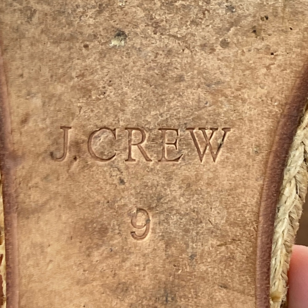 J. CREW Coral Canvas Low Wedge Ankle Strap Espadrille Sandals 53504 Women’s 9. - Picture 10 of 12